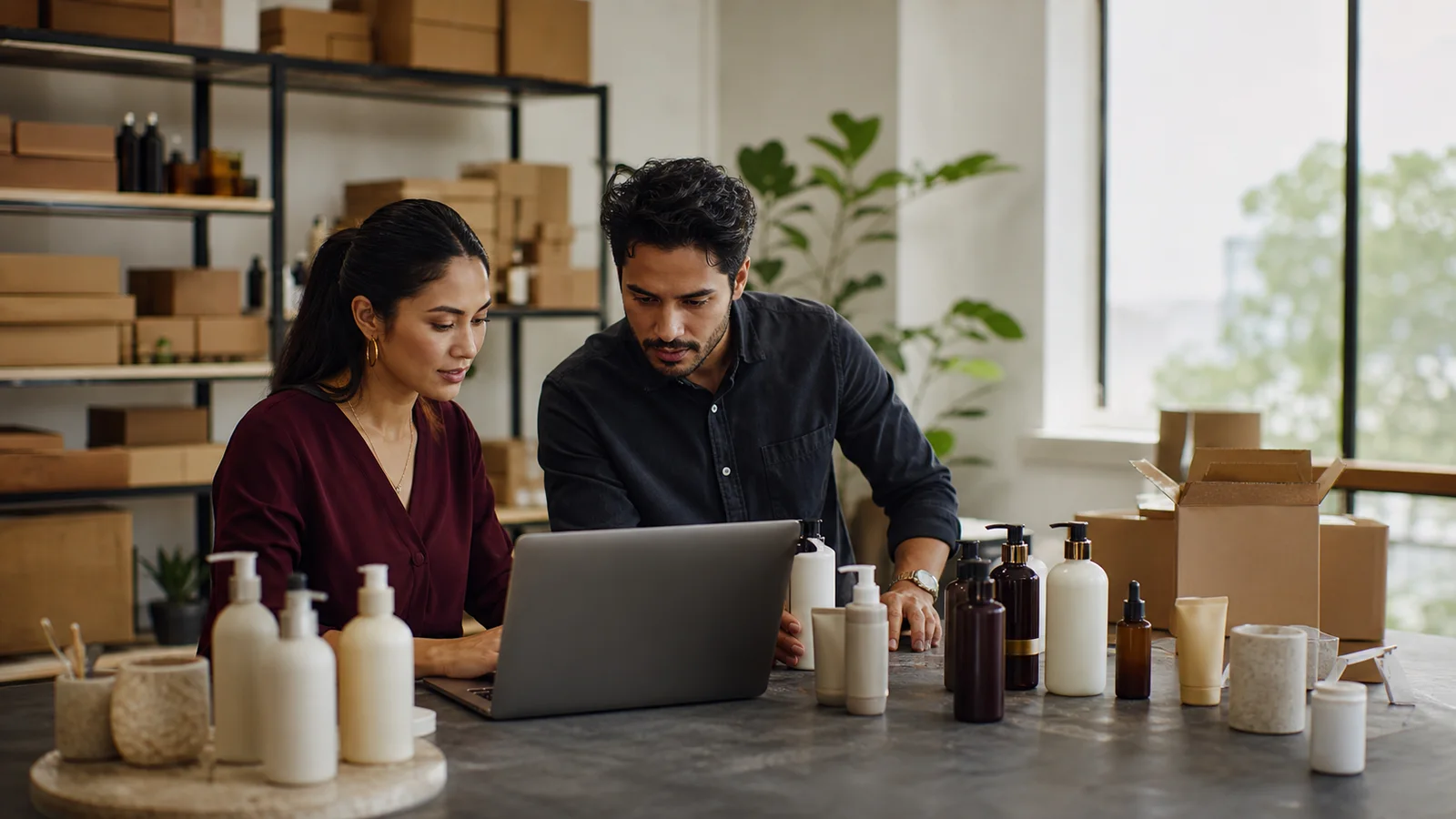 Equipo coordinando una operación ecommerce para productos de cuidado personal