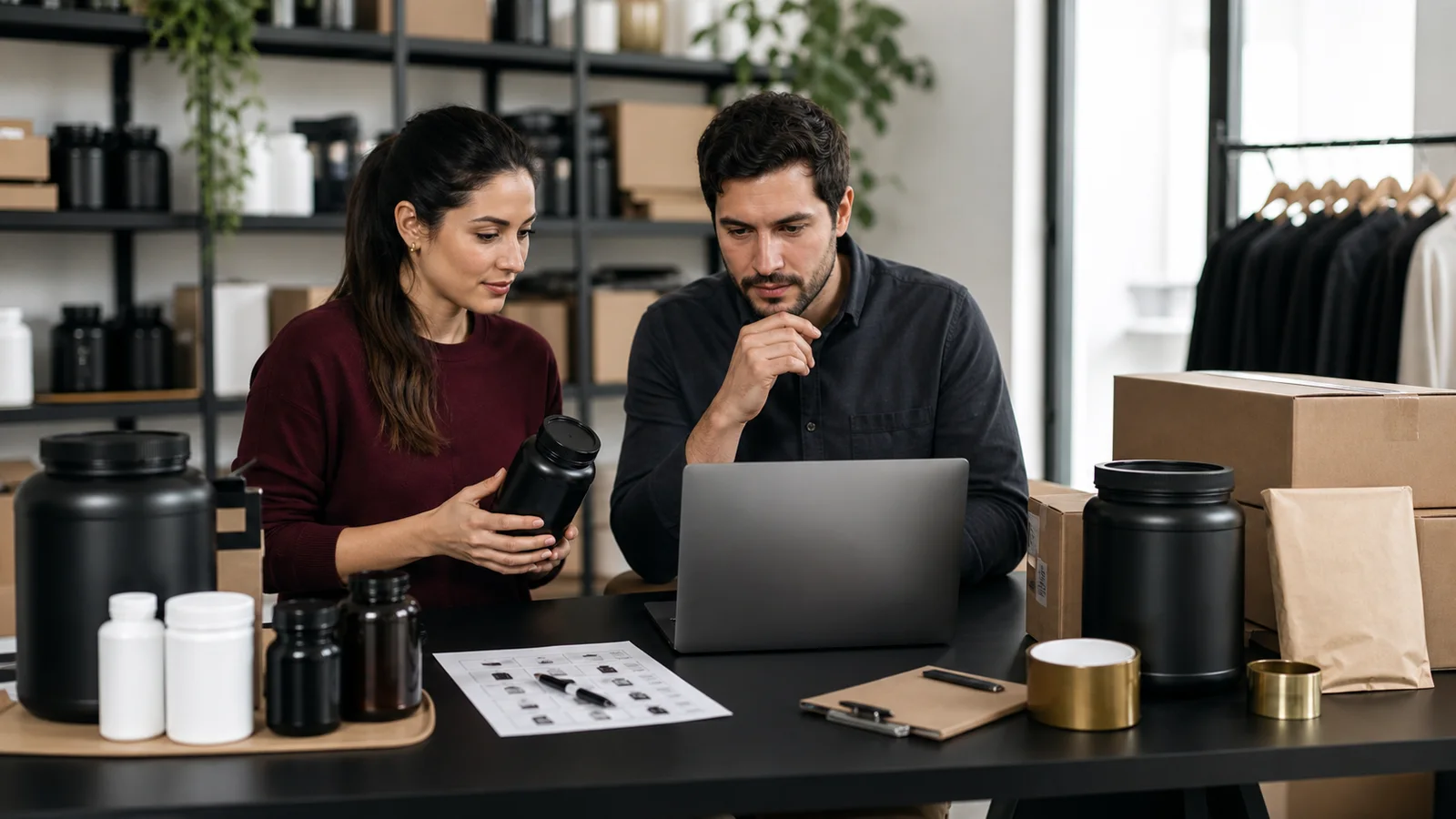 Equipo coordinando una operación ecommerce para suplementos